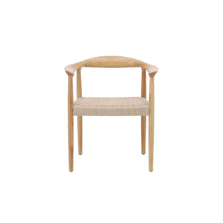 Lovön Esszimmerstuhl 2er-Pack - Gummibaumrahmen Whitewash / Seil in Beige von Vind – Produktbild 1