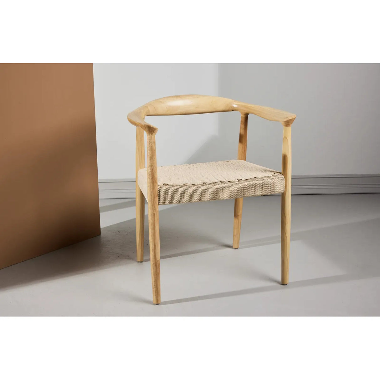 Lovön Esszimmerstuhl 2er-Pack - Gummibaumrahmen Whitewash / Seil in Beige
