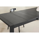 Slider dining table 250x95x75 cm - Black / Solid oak veneer
