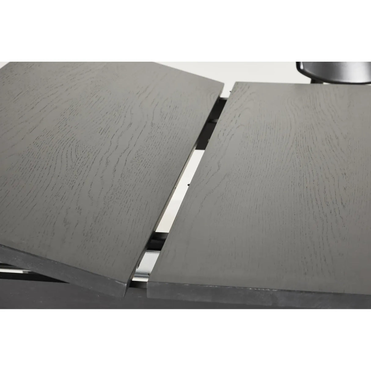 Slider dining table 250x95x75 cm - Black / Solid oak veneer