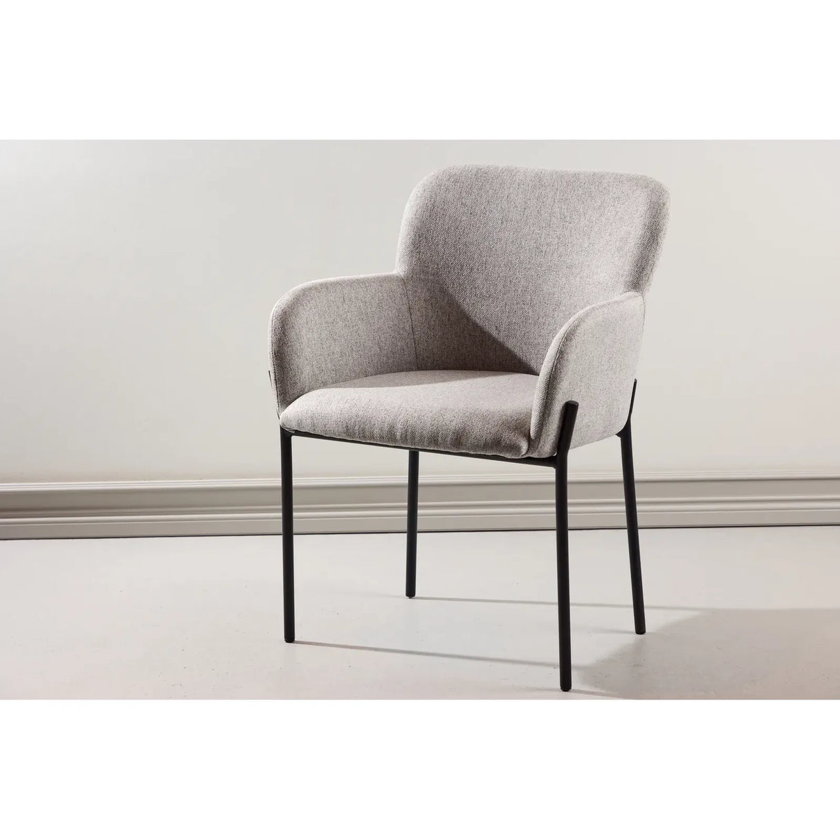 Vätö Dining Chair - Black Steel Frame / Beige Fabric