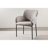 Vätö Dining Chair - Black Steel Frame / Beige Fabric