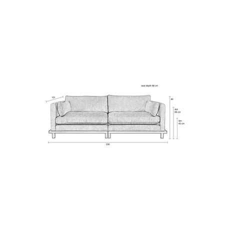 Blossom Sofa 3-Sitzer Moos 230x101cm von Zuiver – Produktbild 8