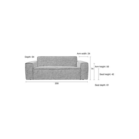 Bor Sofa 2,5-Sitzer Latte 200x94cm von Zuiver – Produktbild 6