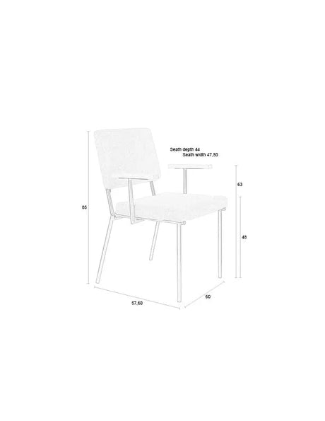 Essstuhl Fellow in Off-White, 57.5×60×85 cm von Zuiver – Produktbild 1