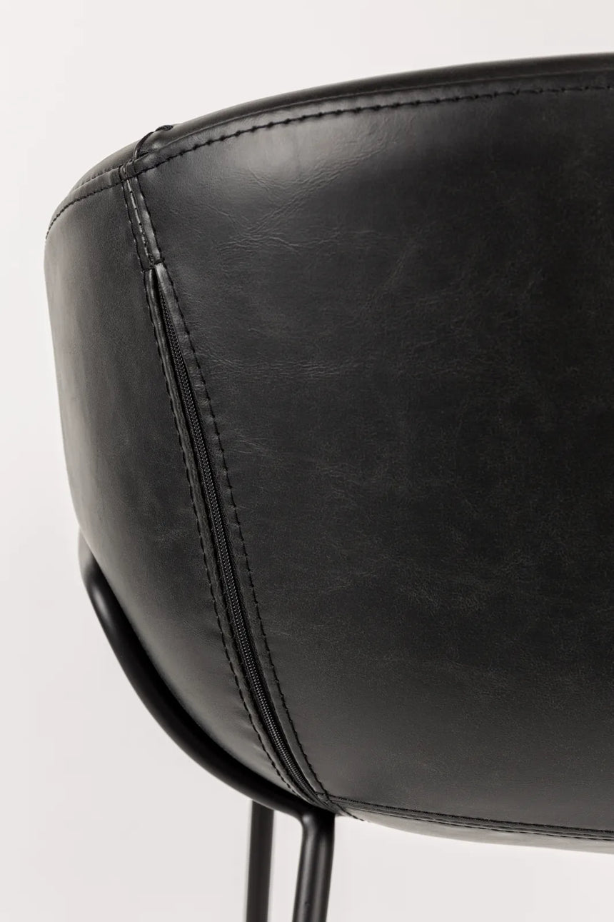 Essstuhl Feston aus PU-Leder in Schwarz, 56.5×55×77 cm von Zuiver – Produktbild 7