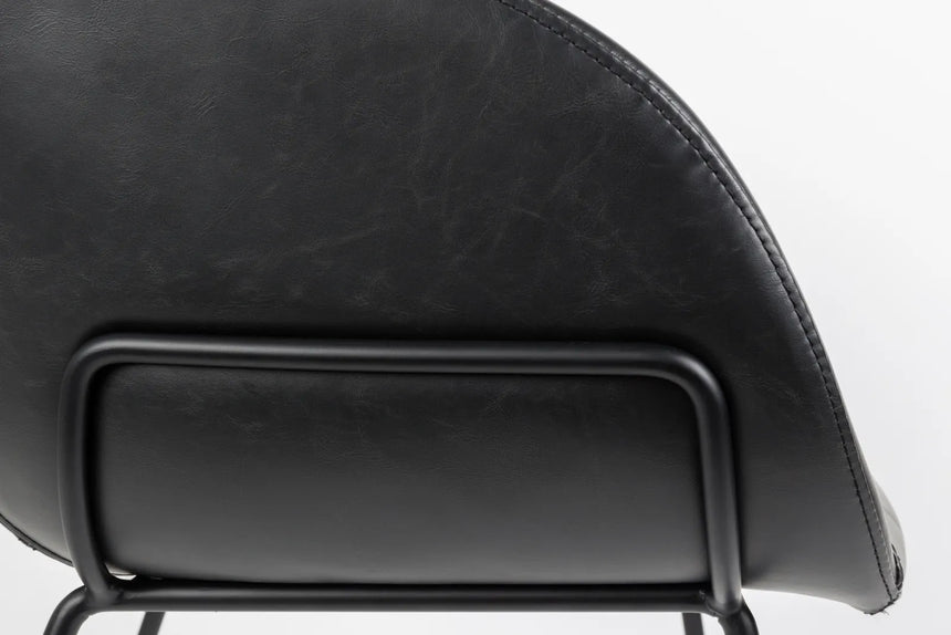 Essstuhl Feston aus PU-Leder in Schwarz, 56.5×55×77 cm von Zuiver – Produktbild 8