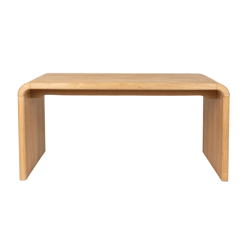 Esstisch Brave aus Eichenfurnier und Massivholz Gummibaum in Braun, 160x80x75 cm - ZEN ZONE Furniture