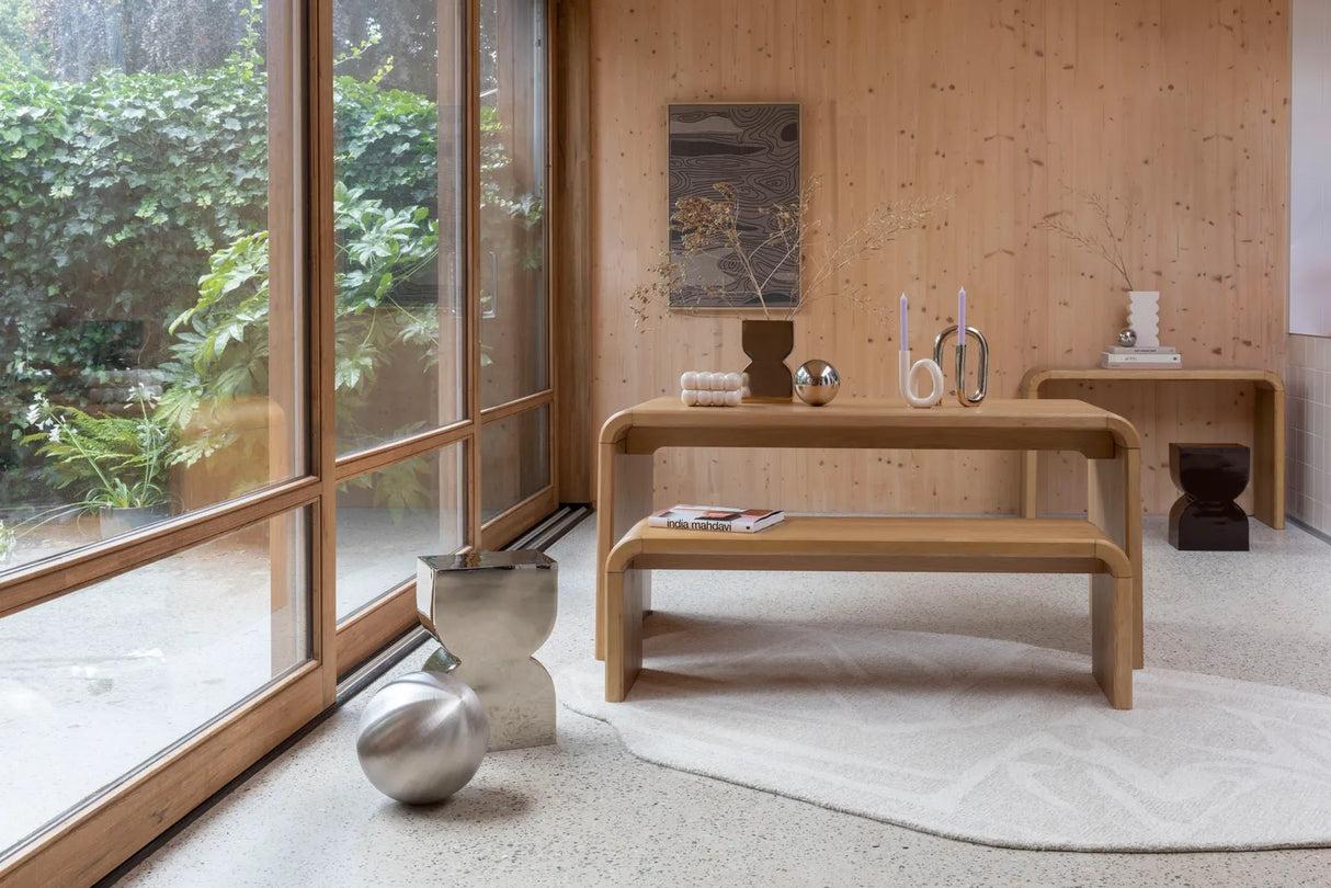 Esstisch Brave aus Eichenfurnier und Massivholz Gummibaum in Braun, 160x80x75 cm von Zuiver – Produktbild 8