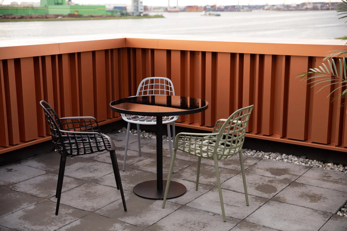 Gartentisch Albert Garden Bistro aus Aluminium, mit Glasplatte, 80x80x76 cm von Zuiver – Produktbild 10