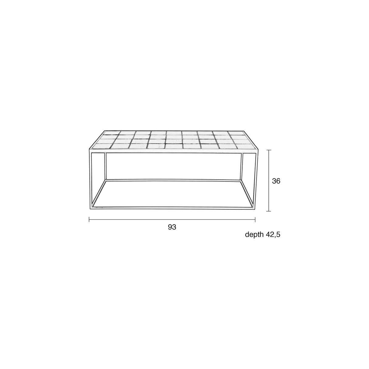 Glazed Couchtisch Grün 93x43cm von Zuiver – Produktbild 6