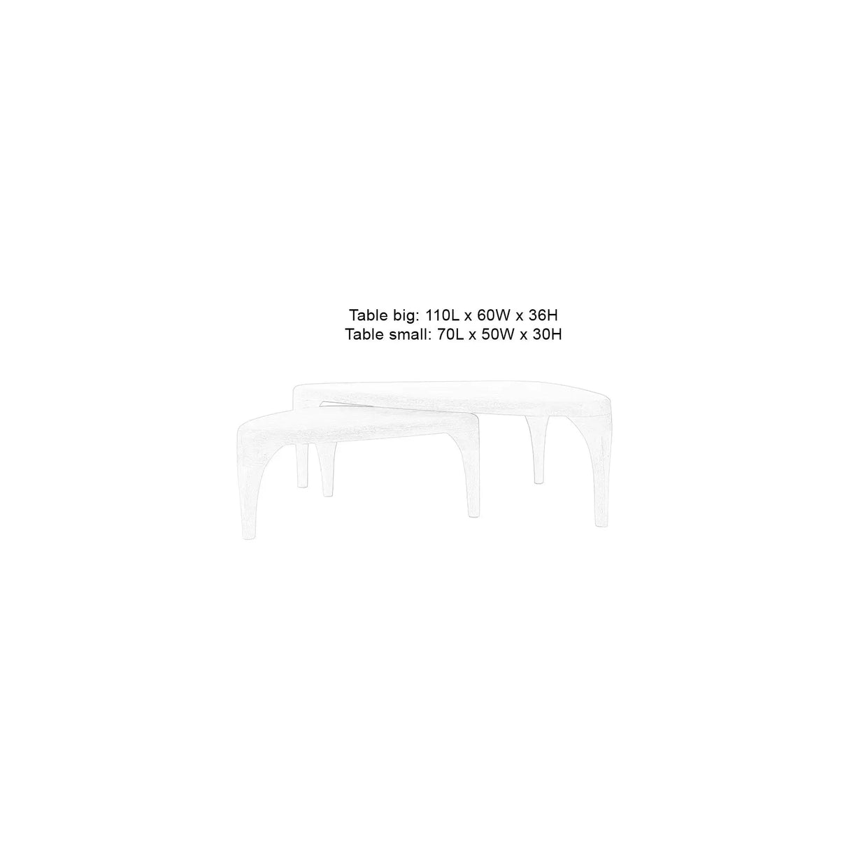 Isla Couchtisch Natural 2er Set 60x110cm von Zuiver – Produktbild 6