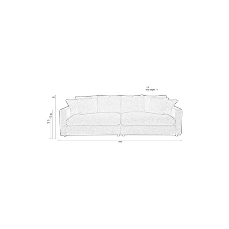 Sense 3-Sitzer Sofa Nature Soft 266x113cm von Zuiver – Produktbild 11