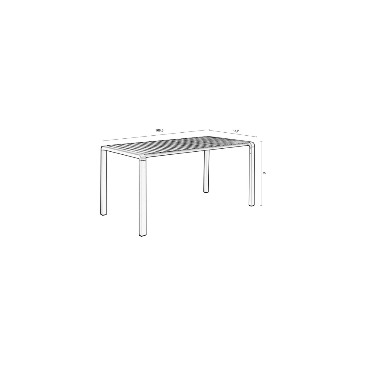 Vondel Gartentisch Grün 168,5x87  von Zuiver – Produktbild 1