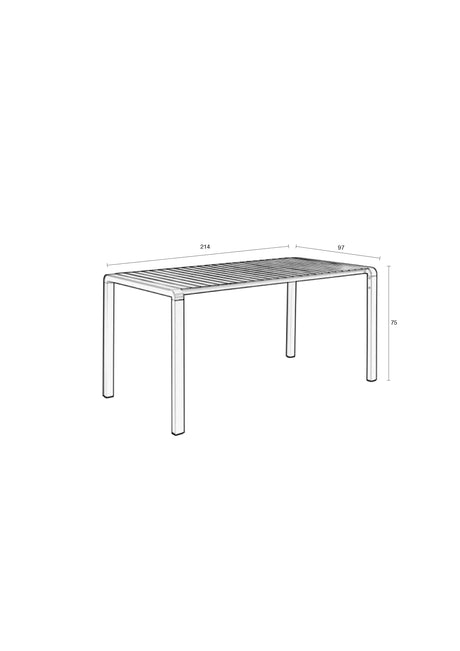 Vondel Gartentisch Tonweiß 214x97  von Zuiver – Produktbild 12