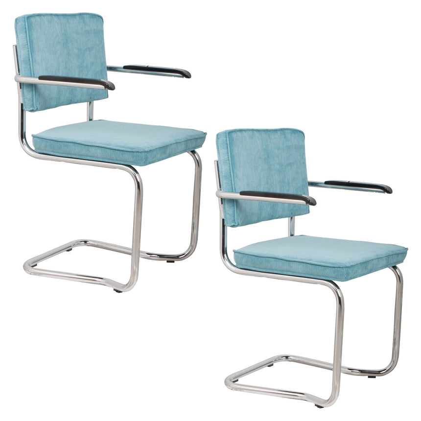 Ridge Rib Kink Essstuhl mit Armlehnen Blau – Bild 9