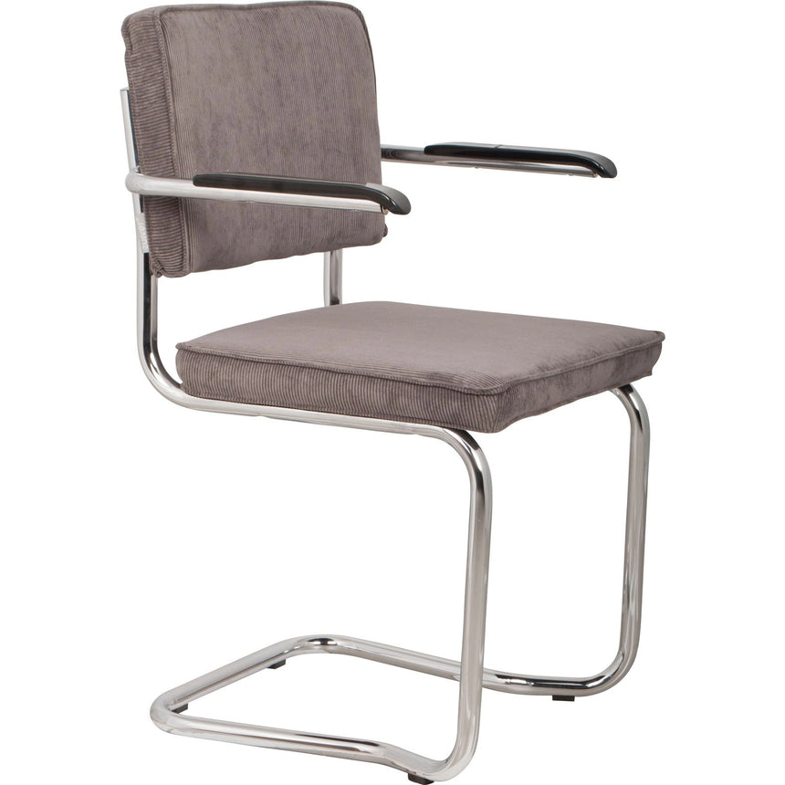Ridge Rib Kink Essstuhl mit Armlehnen Grau – Bild 1