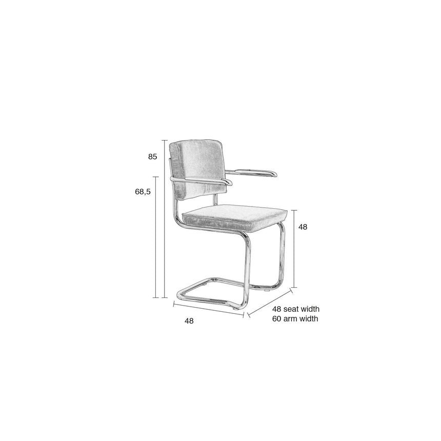 Ridge Rib Kink Essstuhl mit Armlehnen Grün – Bild 8