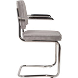 Ridge Rib Kink Essstuhl mit Armlehnen Hellgrau – Bild 2