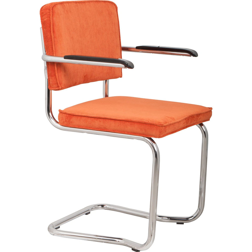 Ridge Rib Kink Essstuhl mit Armlehnen Orange – Bild 1
