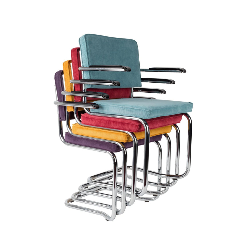 Ridge Rib Kink Essstuhl mit Armlehnen Orange – Bild 5