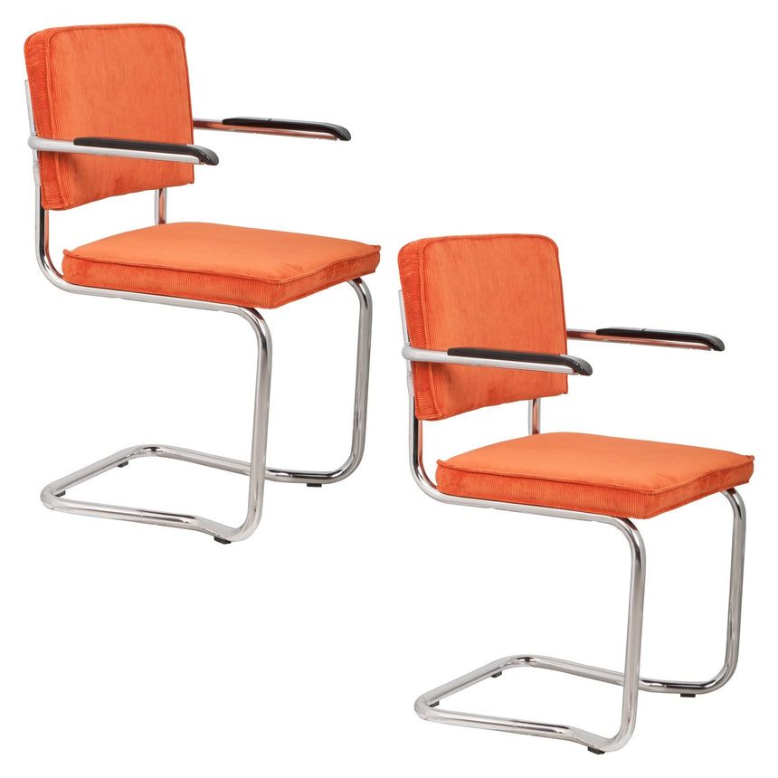 Ridge Rib Kink Essstuhl mit Armlehnen Orange – Bild 9