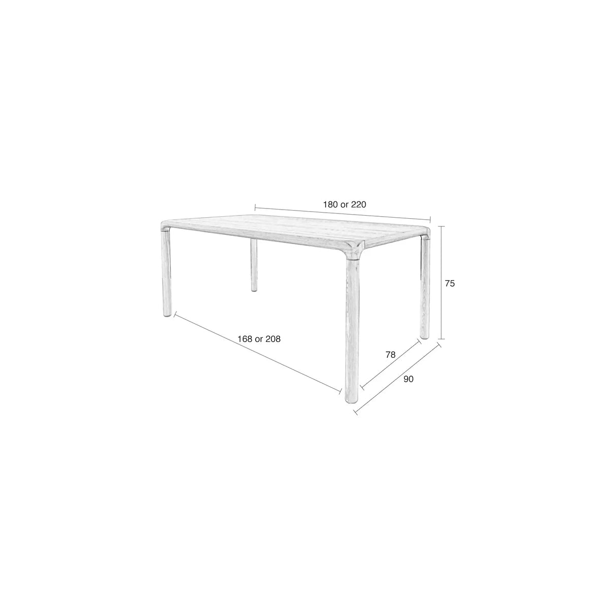 Storm Tisch aus Holz in verschiedenen Farben 220x90 cm - ZEN ZONE Furniture