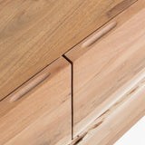 Uxia Sideboard 3 Türen aus massivem Akazienholz und Stahl in Schwarz 148 x 85 cm - ZEN ZONE