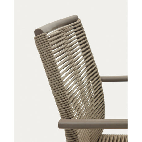 Stapelbarer Gartenstuhl Culip aus Seil und Aluminium in Braun - ZEN ZONE