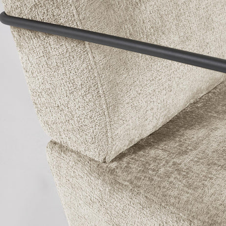 Sessel Gamer aus beiger Chenille und Metall mit schwarzer Lackierung - ZEN ZONE