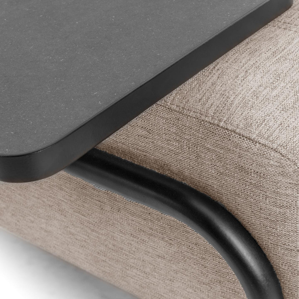 Compo 3-Sitzer Sofa beige mit großem Tablett 252 cm - ZEN ZONE