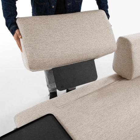 Compo 3-Sitzer Sofa beige mit großem Tablett 252 cm - ZEN ZONE