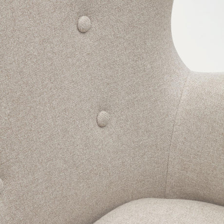 Patio Sessel aus beiger Chenille mit Beinen aus massiver Buche - ZEN ZONE